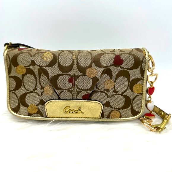 *SOLD* Vintage Coach Secret Admirer Large Flap Wristlet + Bonus Strap Extender - Picture 3 of 16